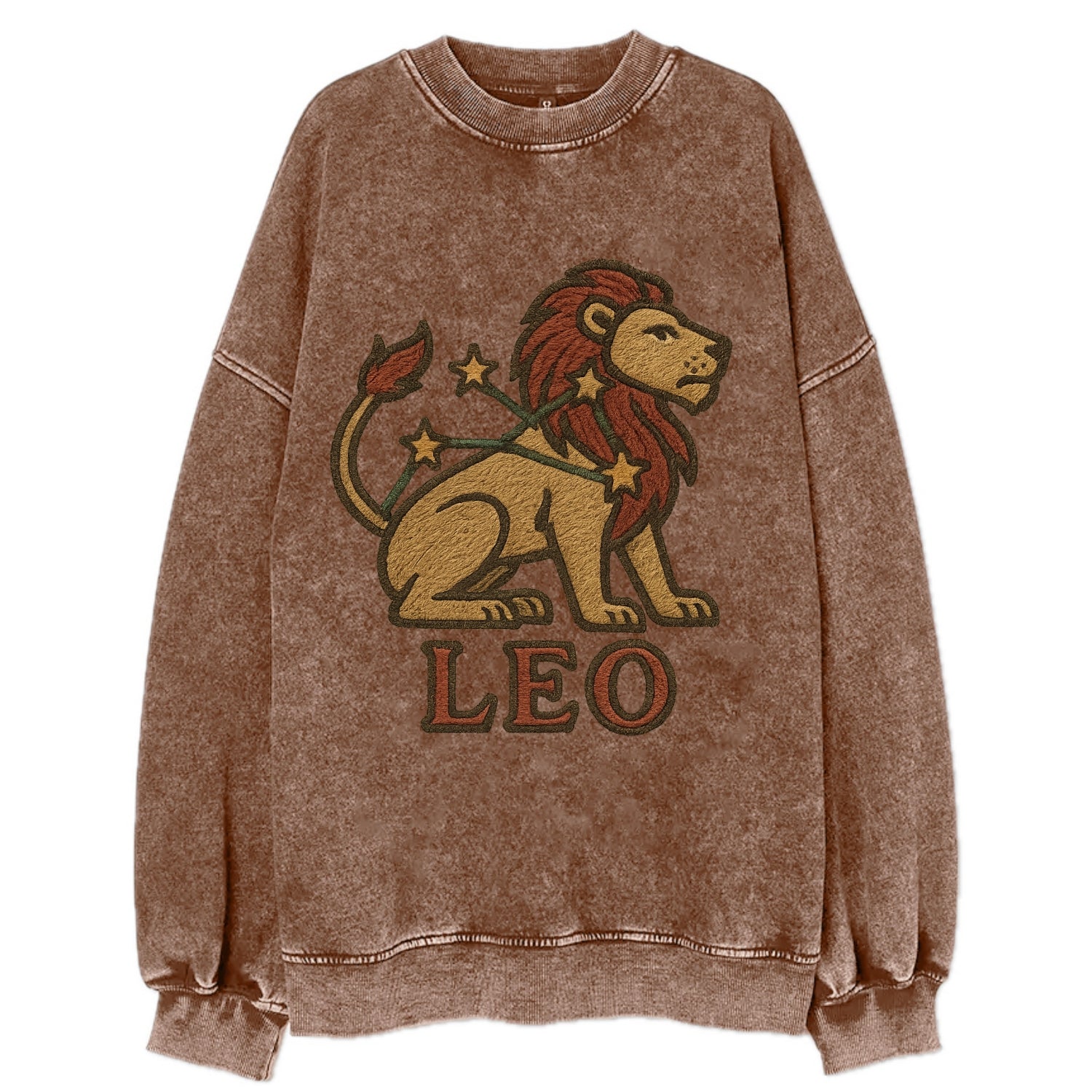 Leo Lion  - Vintage Sweatshirt - Brown