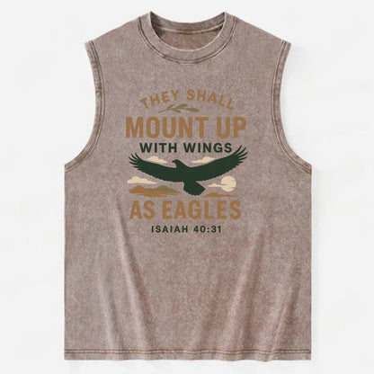 Isaiah 40:31 Eagle - Vintage Washed Tank - Brown