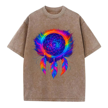 Dream Catcher Universe - Cosmic dreamcat - Vintage T-shirt - Brown