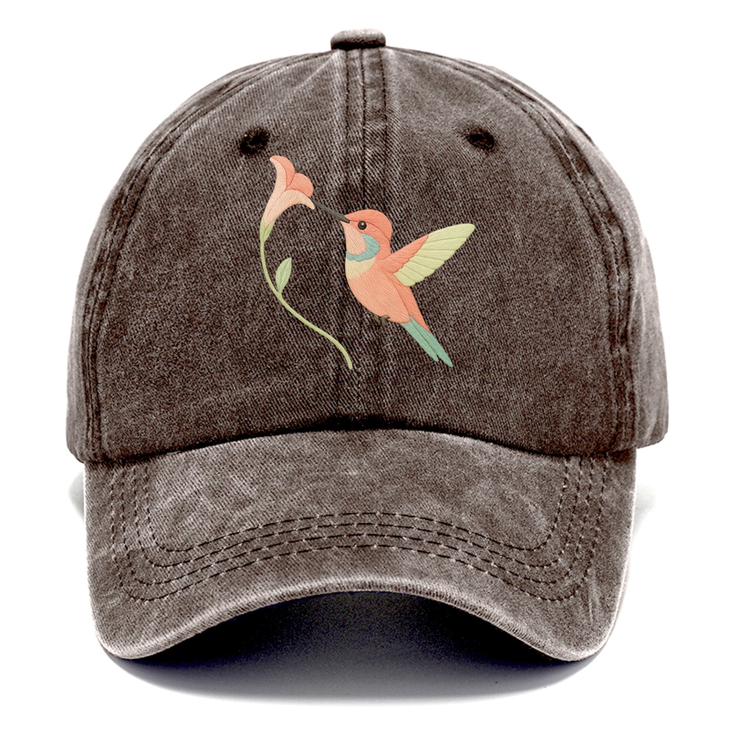 Coral Hummingbird - Classic Cap - Brown