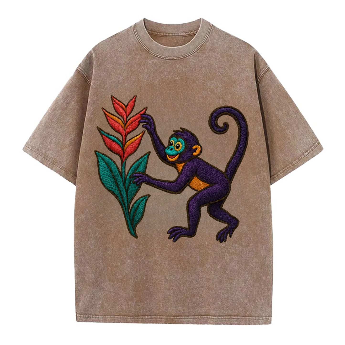 Spider Monkey - Vintage T-shirt - Brown
