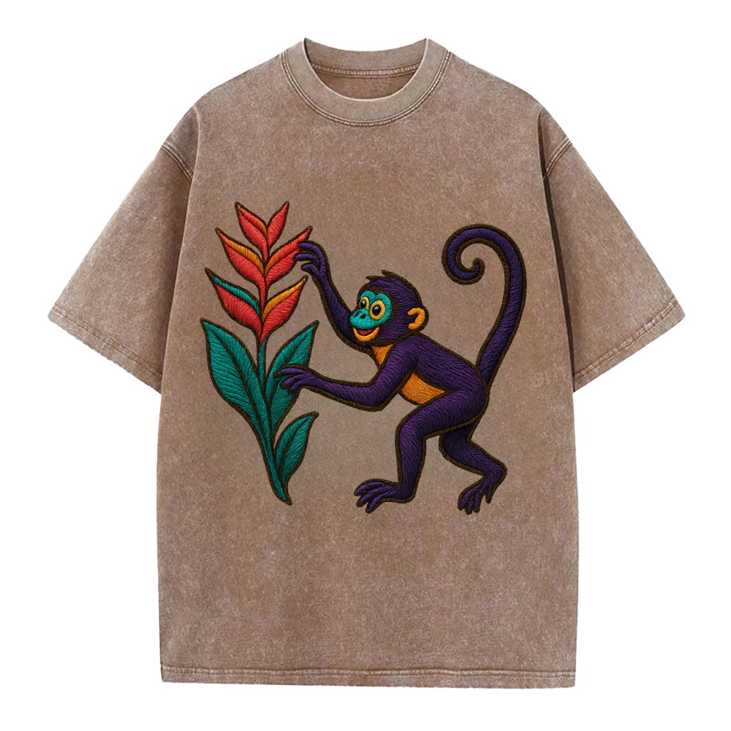 Spider Monkey - Vintage T-shirt - Brown