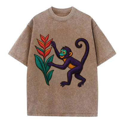 Spider Monkey - Vintage T-shirt - Brown