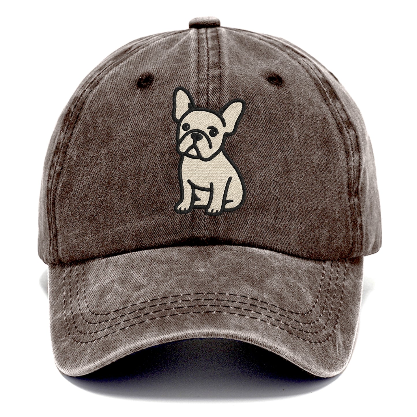 French Bulldog - Head tilt one ear up - Classic Cap - Brown