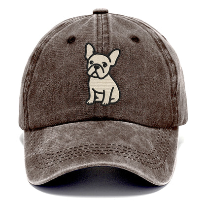French Bulldog - Head tilt one ear up - Classic Cap - Brown