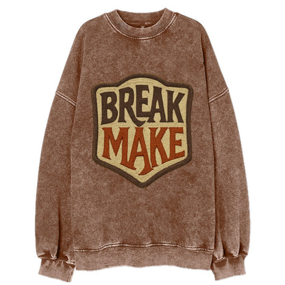 BREAK;MAKE THE RULES Rebel Red Snapback - Vintage Sweatshirt - Brown