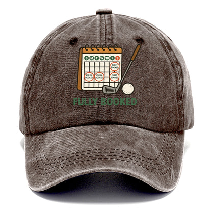 Calendar with every weekend marked for golf - "Fully Booked" - golf obsession - Classic Cap - Brown
