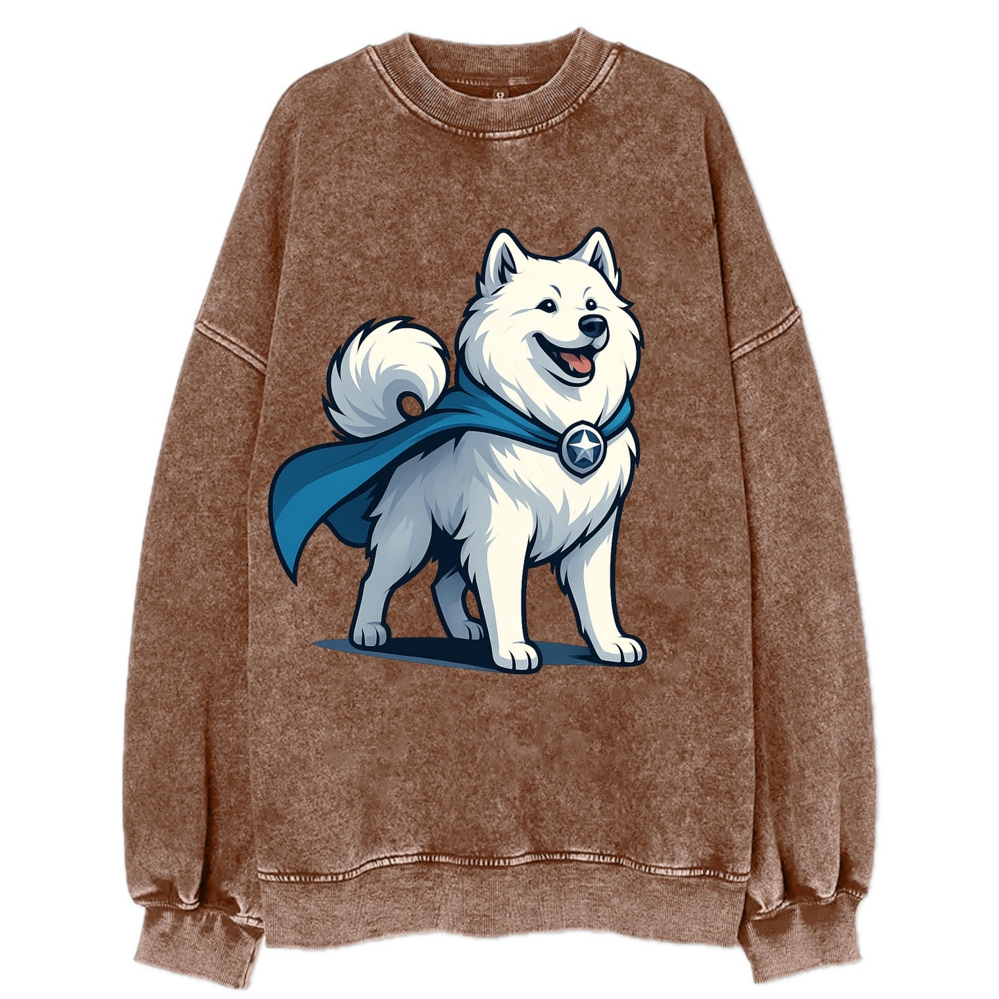 Samoyed Winter Hero  - Vintage Sweatshirt - Brown