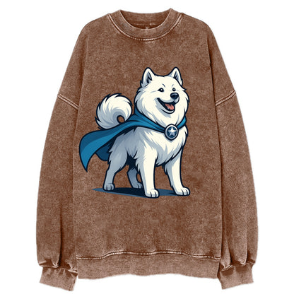 Samoyed Winter Hero  - Vintage Sweatshirt - Brown