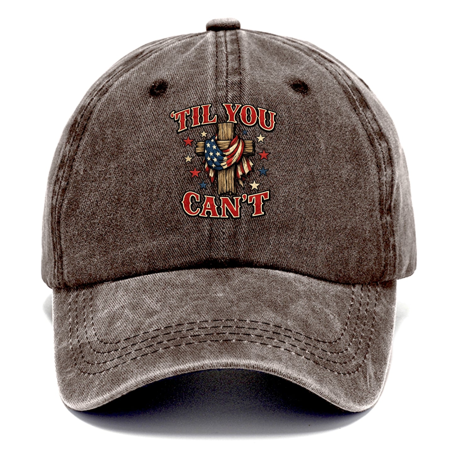 Til You Cant - Flag Cross - Classic Cap - Brown