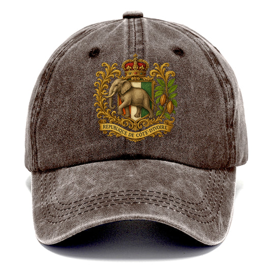 Ivory Coast Heritage Badge  - Classic Cap - Brown