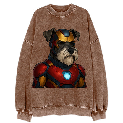 Schnauzer Tech Hero  - Vintage Sweatshirt - Brown