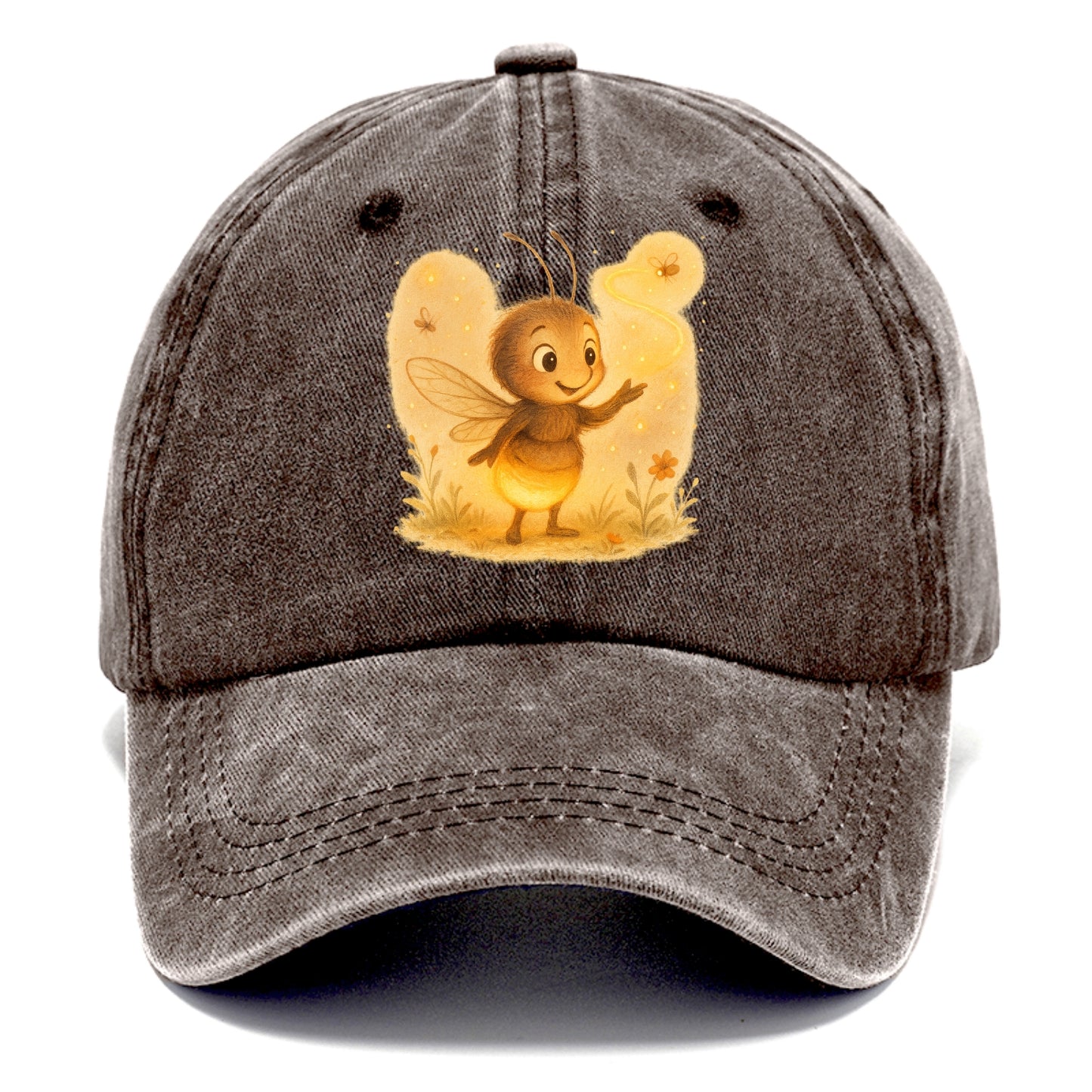 Firefly choreographer arranging synchronized light patterns over a meadow stage - Classic Cap - Brown