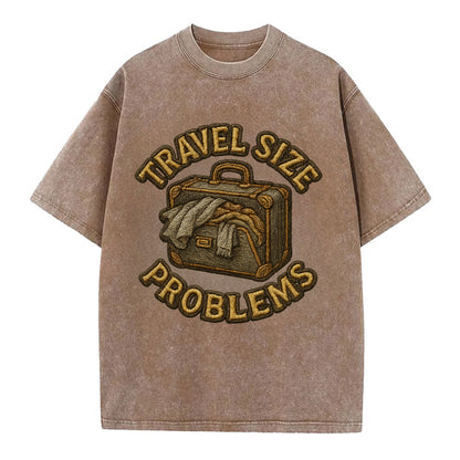 Travel Size Problems  - Vintage T-shirt - Brown