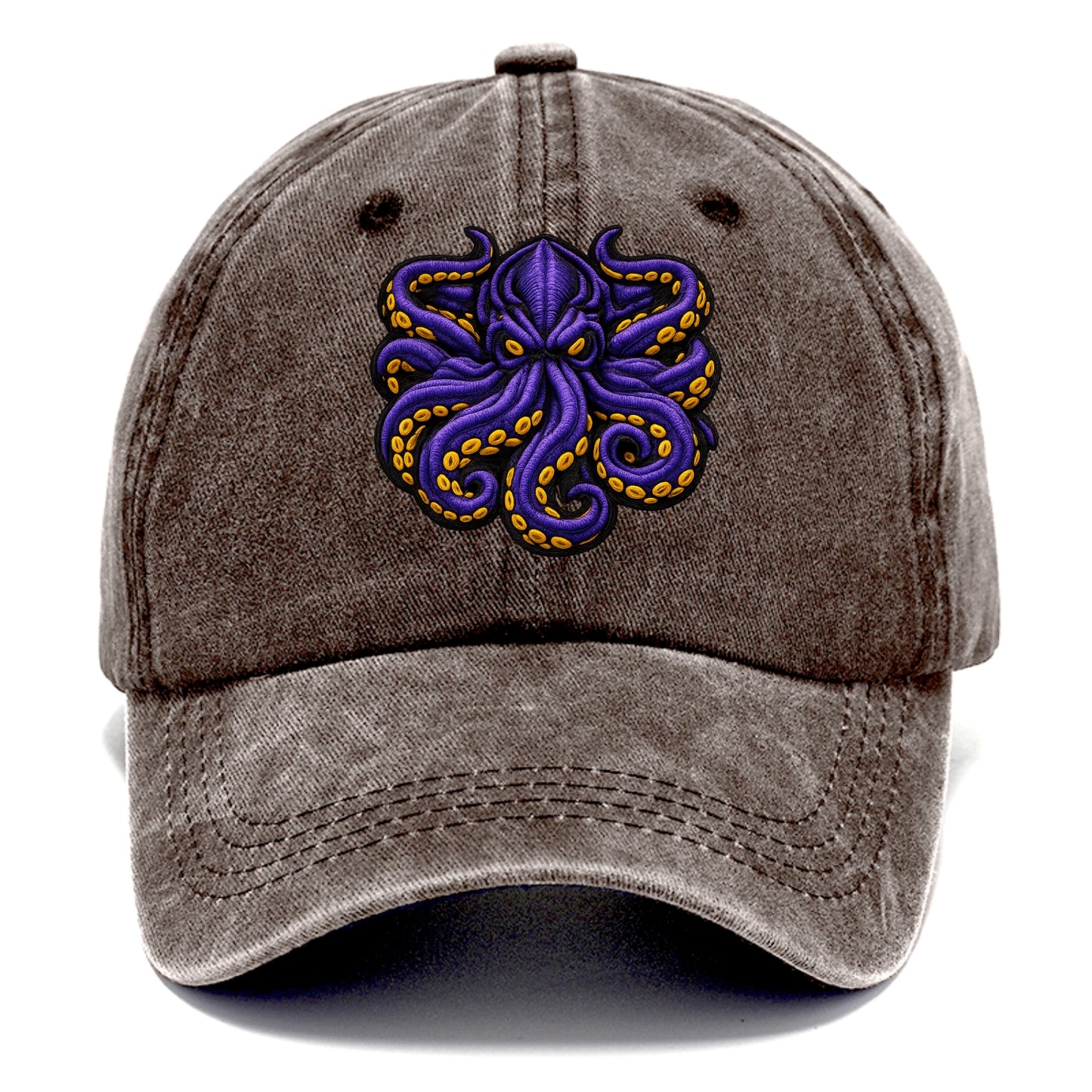 KRAKEN TENTACLES - sea monster in purple and black , deep sea - Classic Cap - Brown