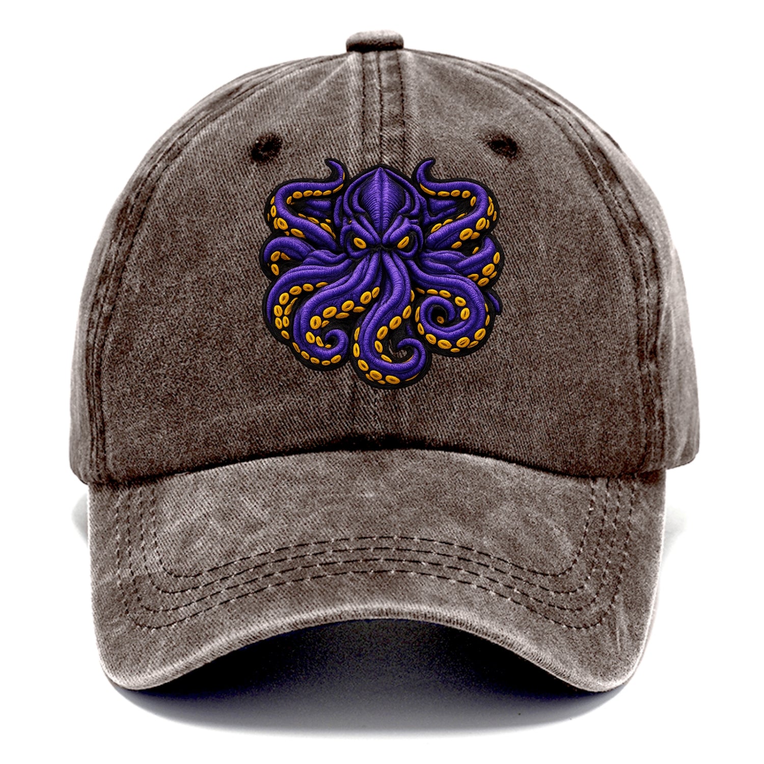 KRAKEN TENTACLES - sea monster in purple and black , deep sea - Classic Cap - Brown