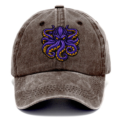 KRAKEN TENTACLES - sea monster in purple and black , deep sea - Classic Cap - Brown