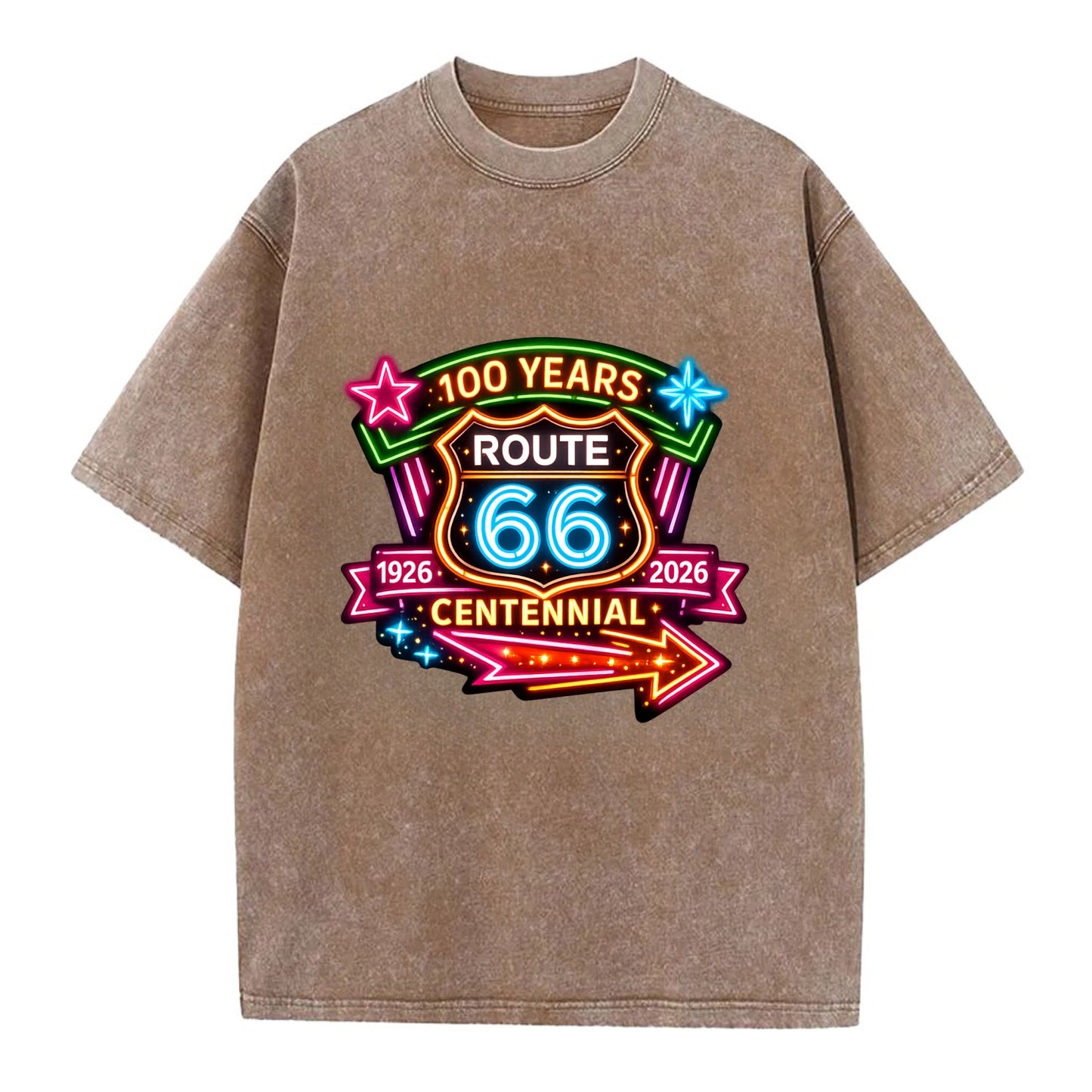CENTENNIAL BADGE | 100 Years celebration emblem | 1926-2026 dates | Anniversary - Vintage T-shirt - Brown