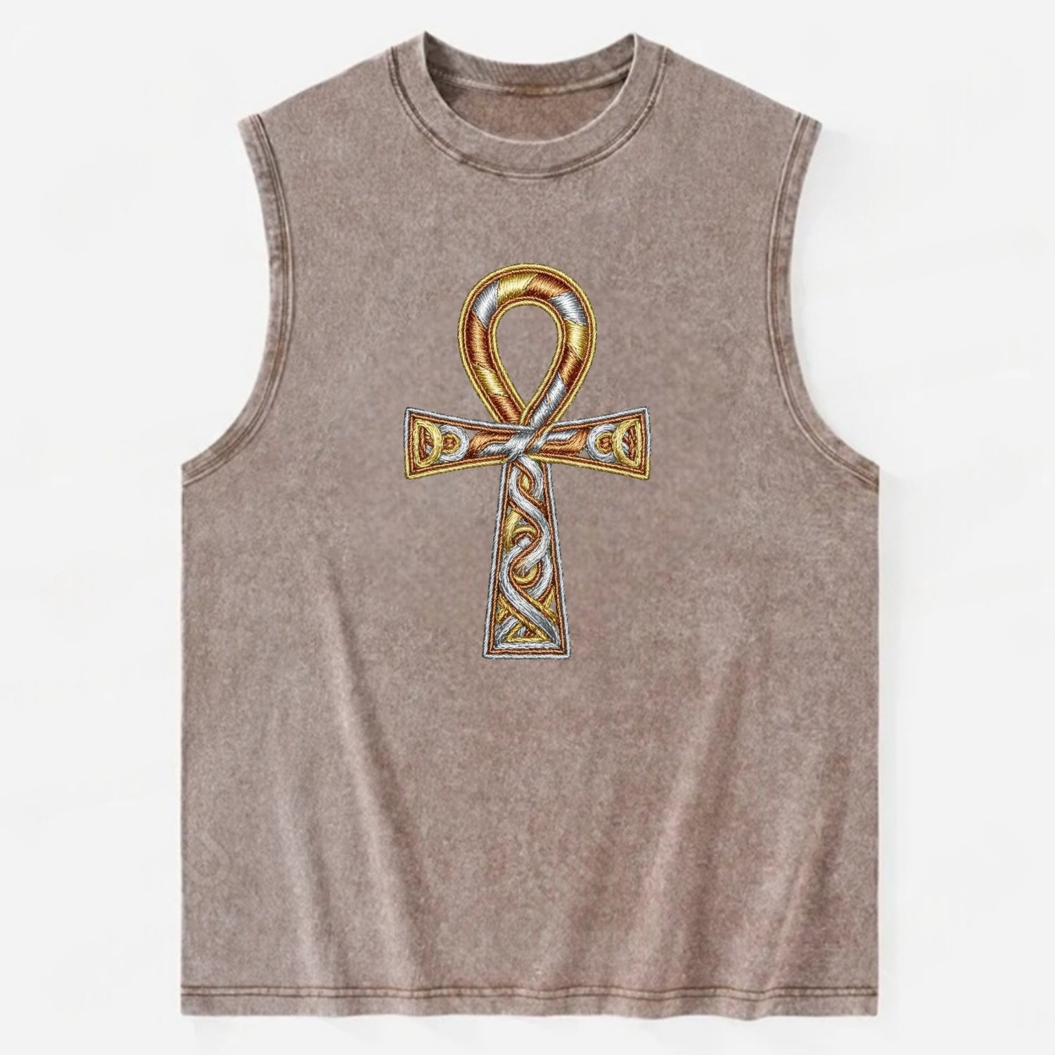 Ankh of Life - Vintage Washed Tank - Brown
