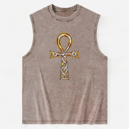 Ankh of Life - Vintage Washed Tank - Brown