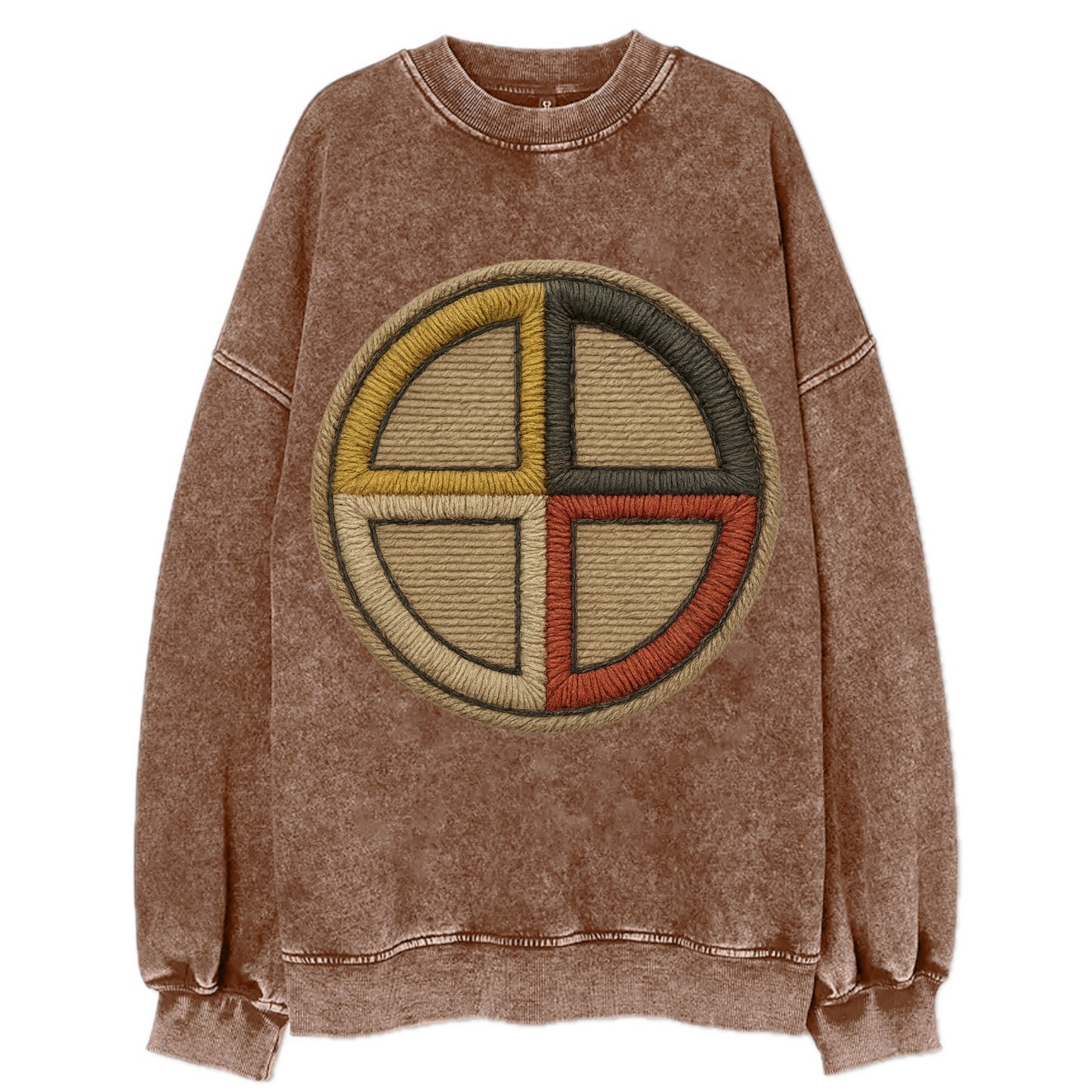 Medicine Wheel  - Vintage Sweatshirt - Brown