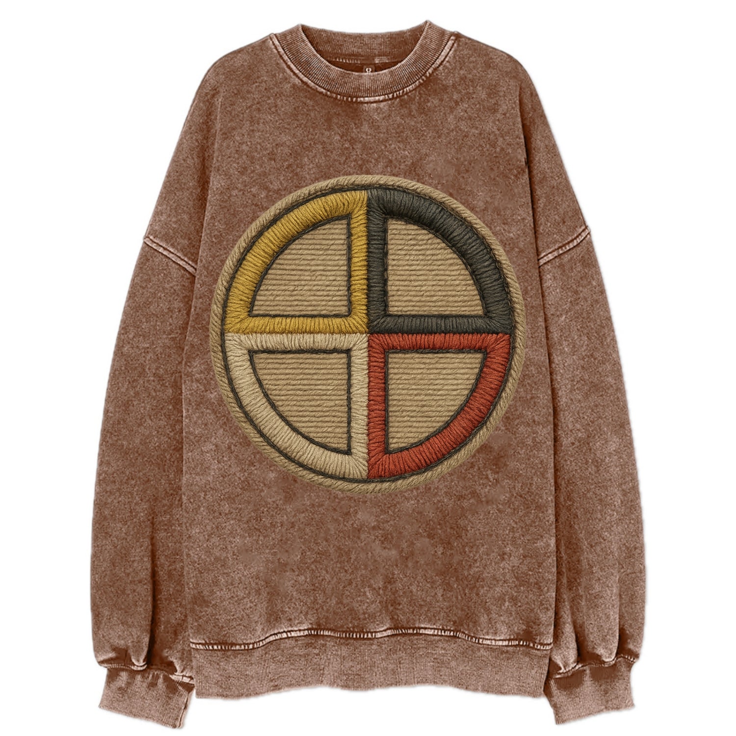 Medicine Wheel  - Vintage Sweatshirt - Brown