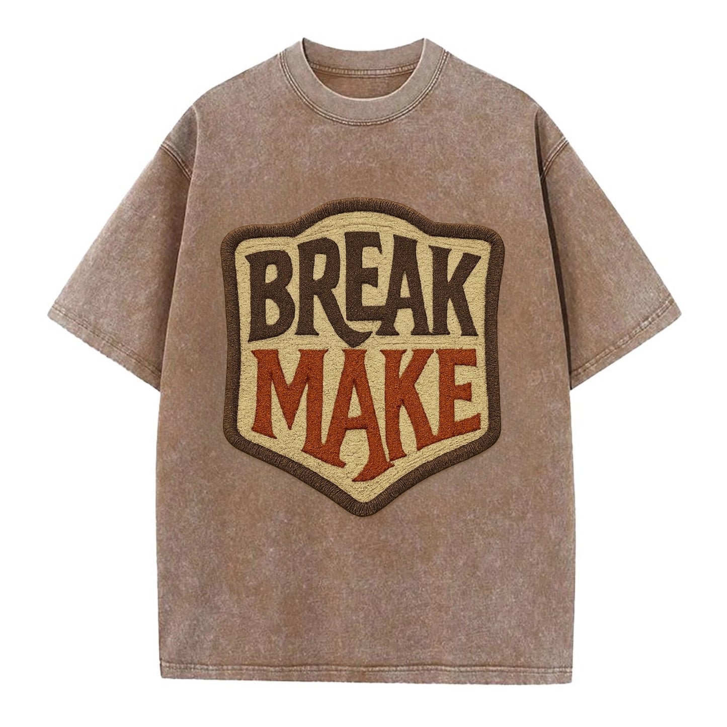 BREAK;MAKE THE RULES Rebel Red Snapback - Vintage T-shirt - Brown