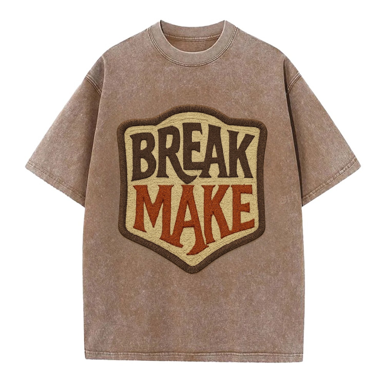 BREAK;MAKE THE RULES Rebel Red Snapback - Vintage T-shirt - Brown