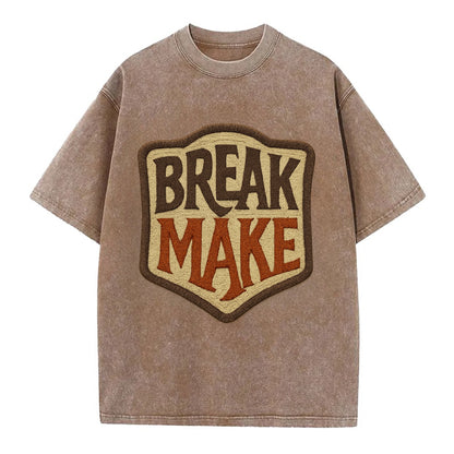 BREAK;MAKE THE RULES Rebel Red Snapback - Vintage T-shirt - Brown