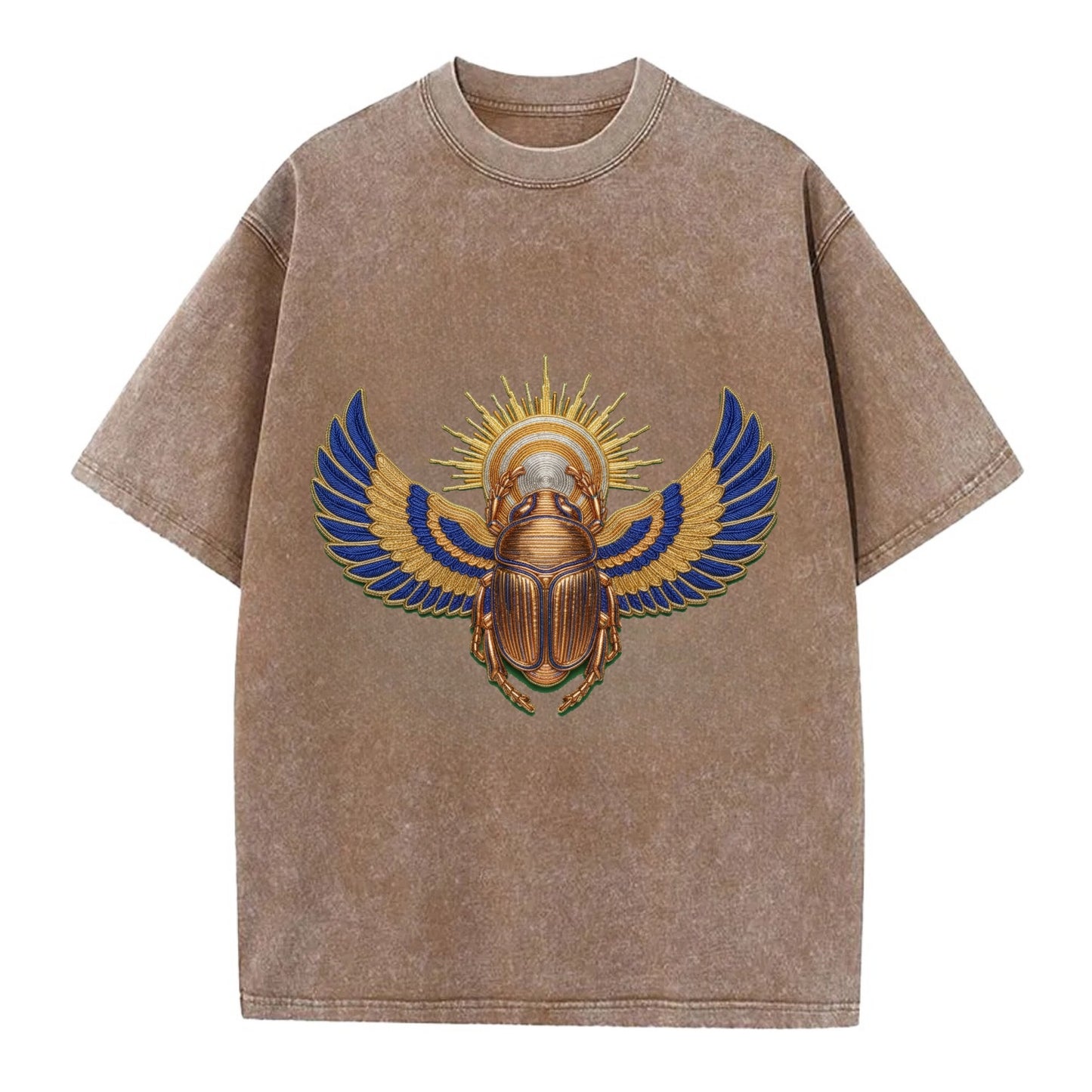 Winged Scarab - Vintage T-shirt - Brown