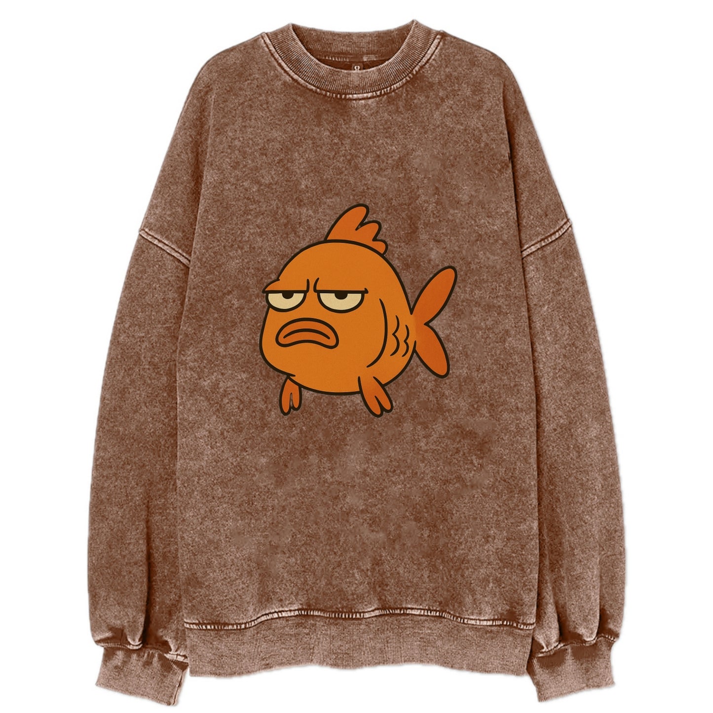 The Goldfish Judging Silently - Vintage Sweatshirt - Brown