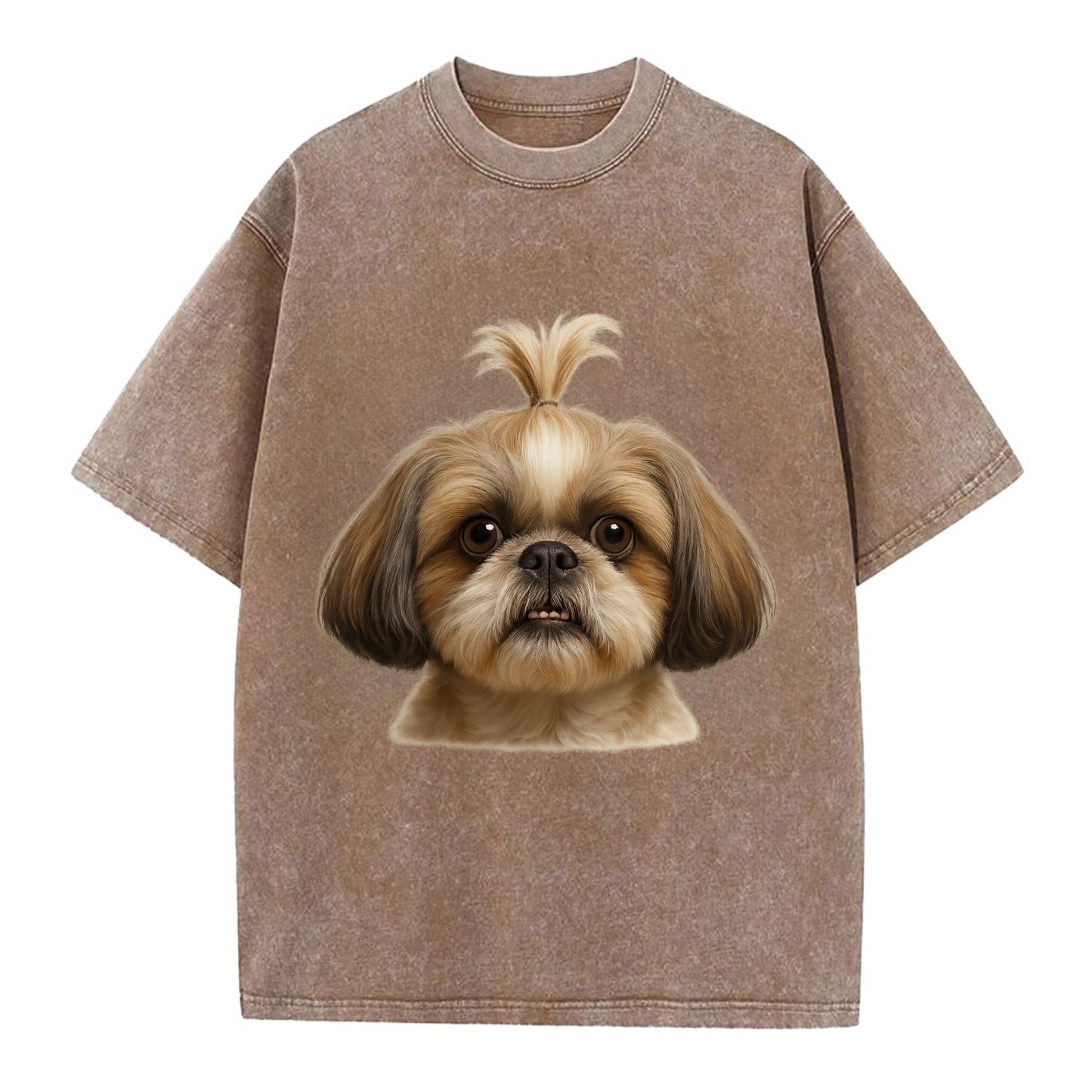 Shih Tzu  - Vintage T-shirt - Brown
