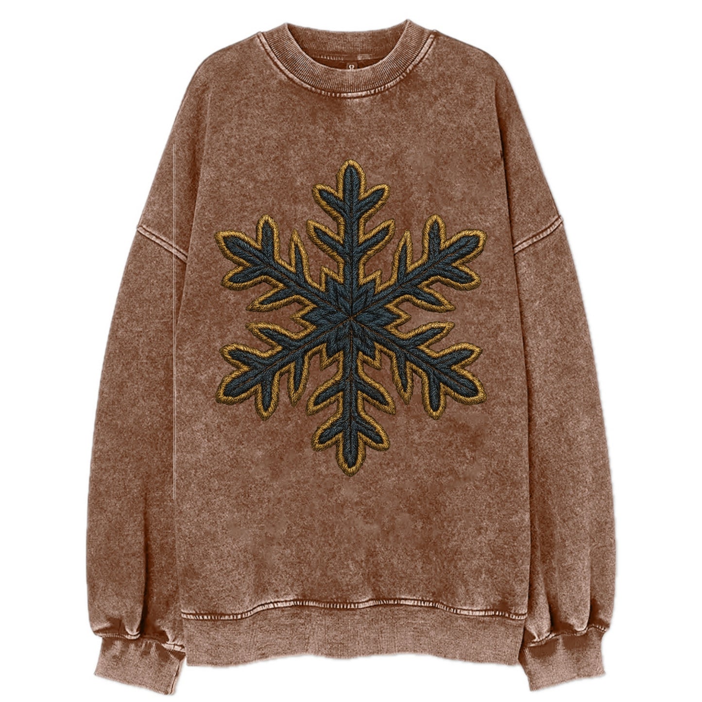 Snowflake  - Vintage Sweatshirt - Brown