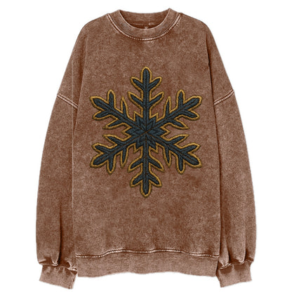 Snowflake  - Vintage Sweatshirt - Brown