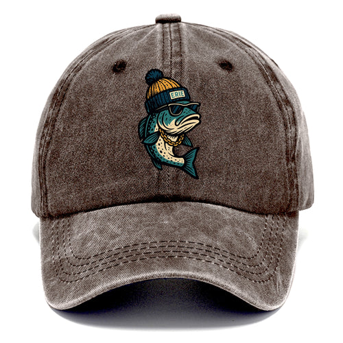 Erie Lake Trout wearing Erie beanie with - Classic Cap