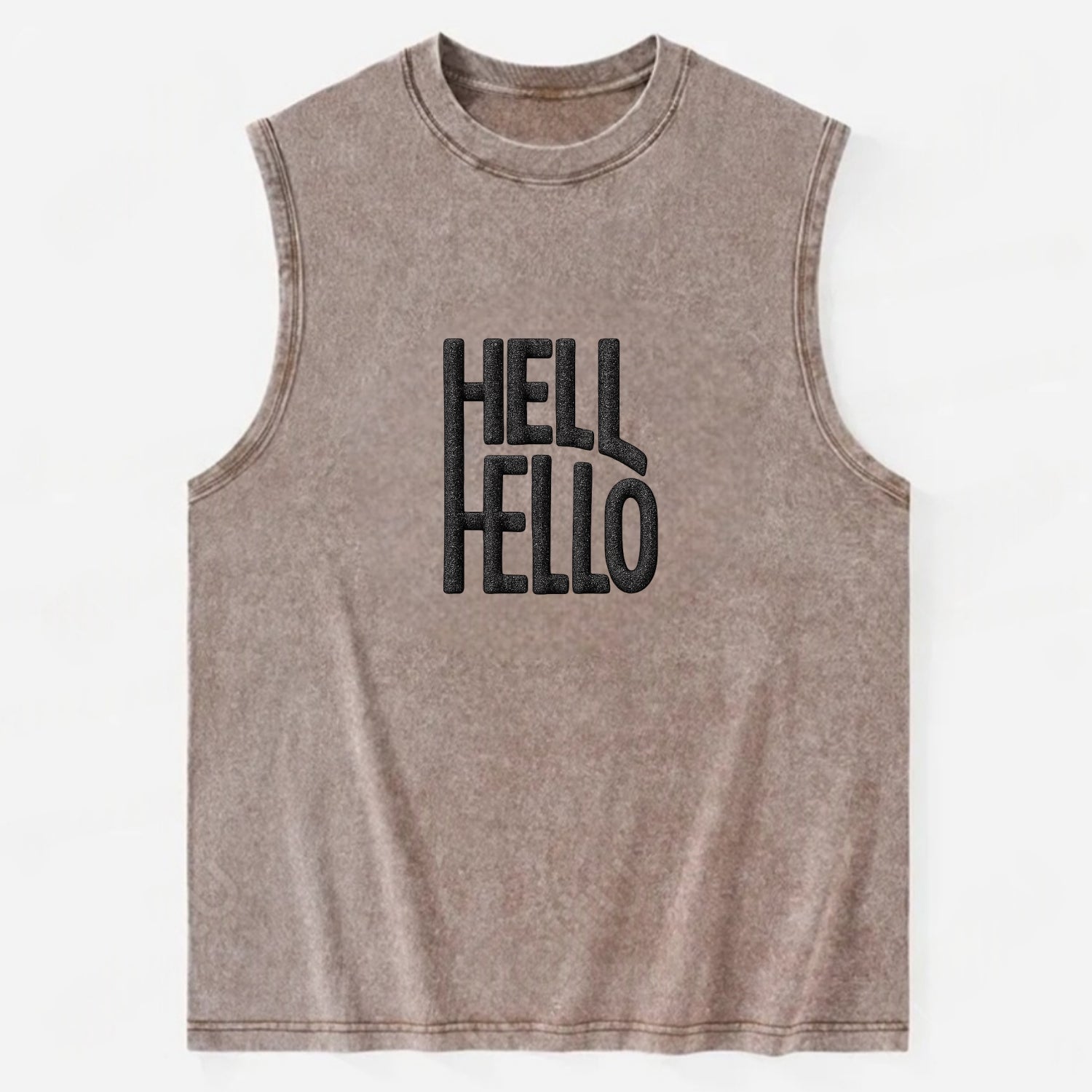 HELL;HELLO BEAUTIFUL Floral Print Hat - Vintage Washed Tank - Brown