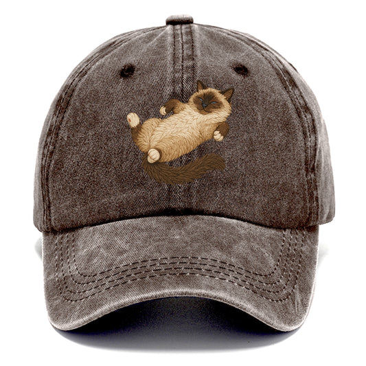 Birman  fully relaxed sprawled out embro Classic Cap - Brown