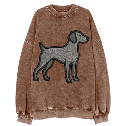 Weimaraner - Trendy gray ghost design wi - Vintage Sweatshirt - Brown