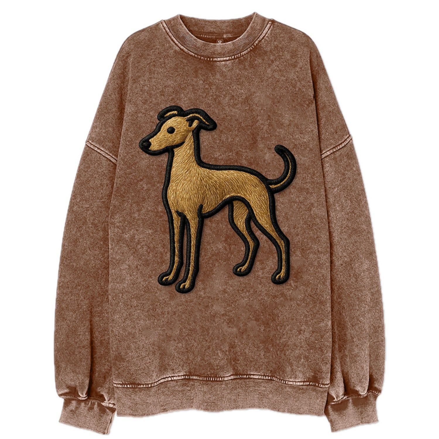 Italian Greyhound - Modern elegant silho - Vintage Sweatshirt - Brown