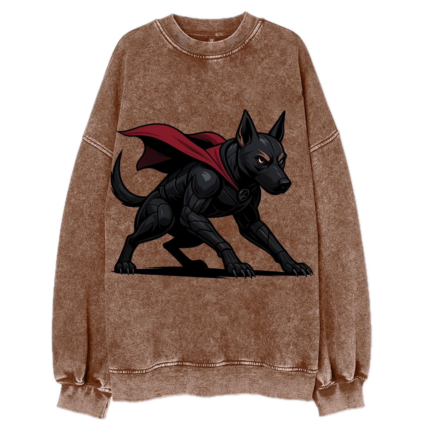 Belgian Malinois Black Panther  - Vintag - Vintage Sweatshirt - Brown