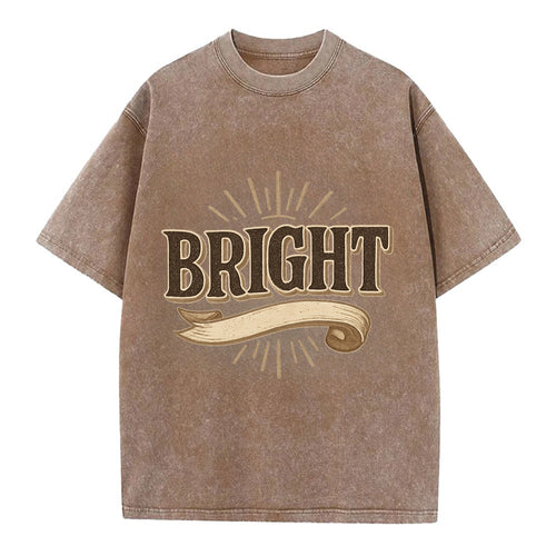 Bold typography design - BRIGHT - intelligent, shining - Vintage T-shirt