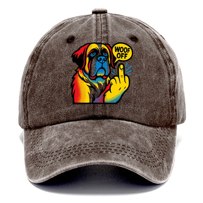 Saint Bernard with gentle giant face and droopy jowls, huge paw raised - Classic Cap - Brown