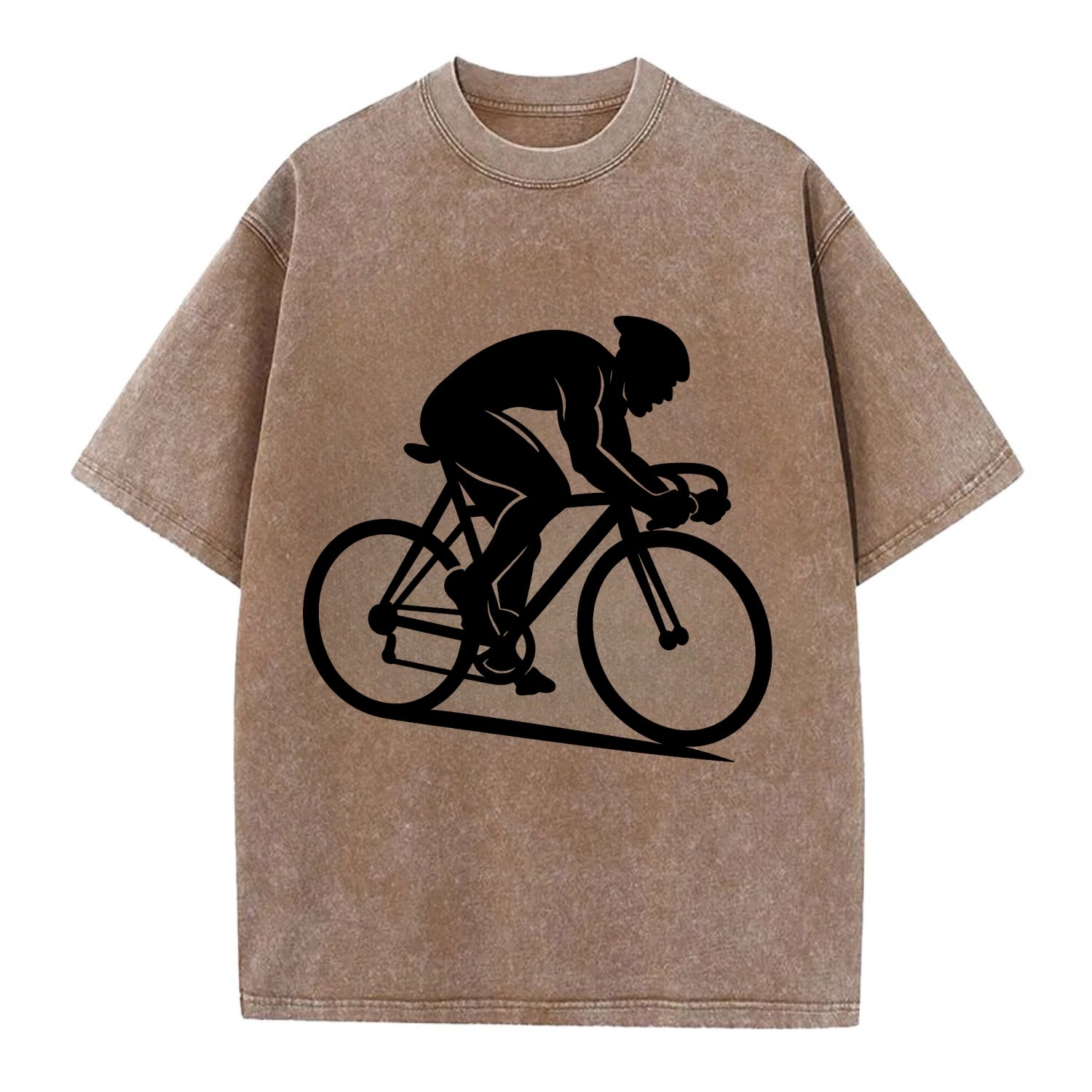 Sprint cyclist racing stance - Vintage T-shirt - Brown