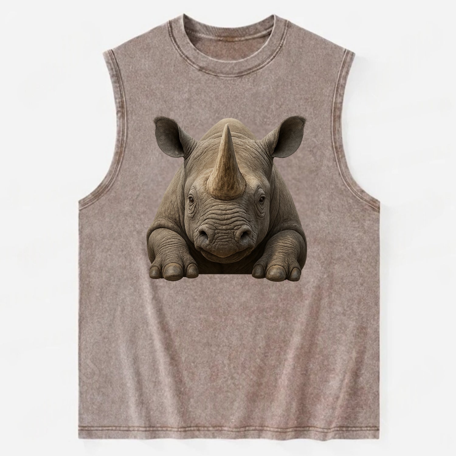 Rhinoceros  - Vintage Washed Tank - Brown