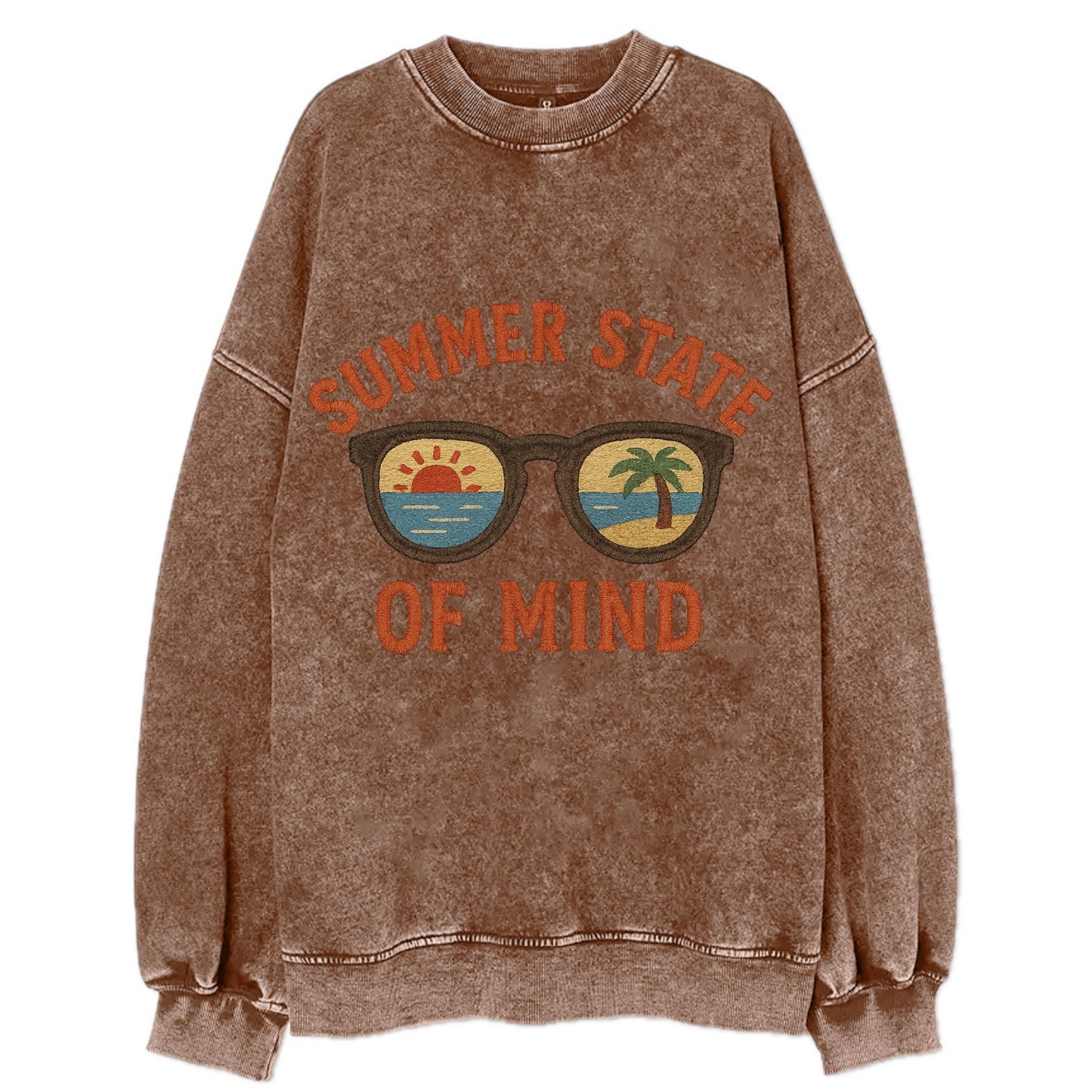 Summer State Of Mind  - Vintage Sweatshirt - Brown