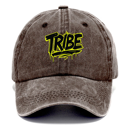 Bold typography design - "TRIBE" - your community, your group - Classic Cap - Brown