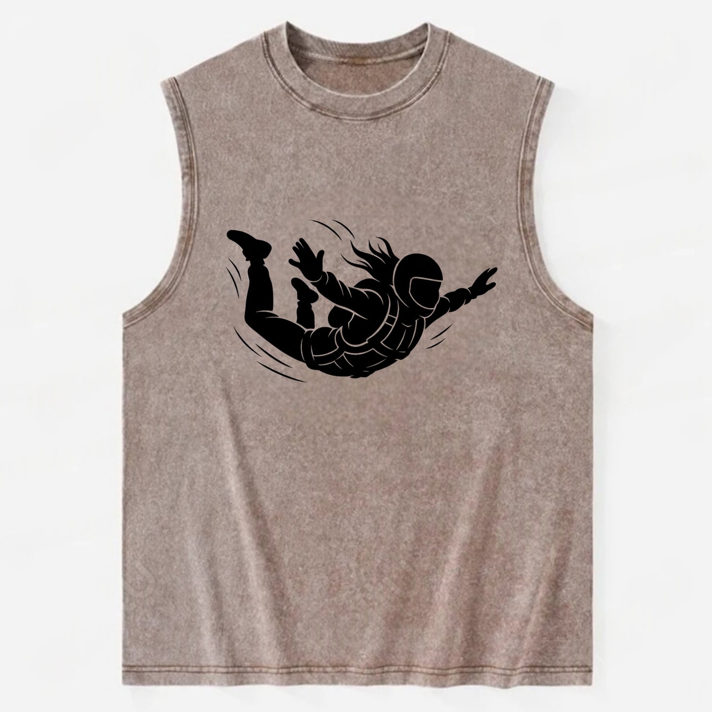 Skydiver free-fall position - Vintage Washed Tank - Brown