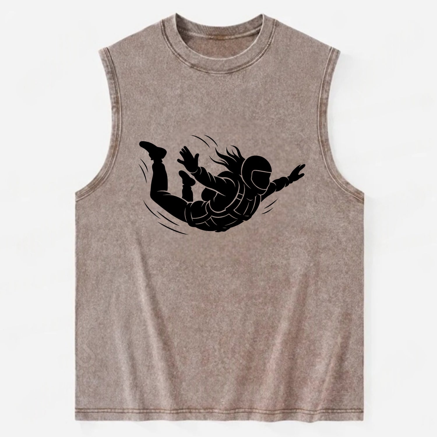 Skydiver free-fall position - Vintage Washed Tank - Brown