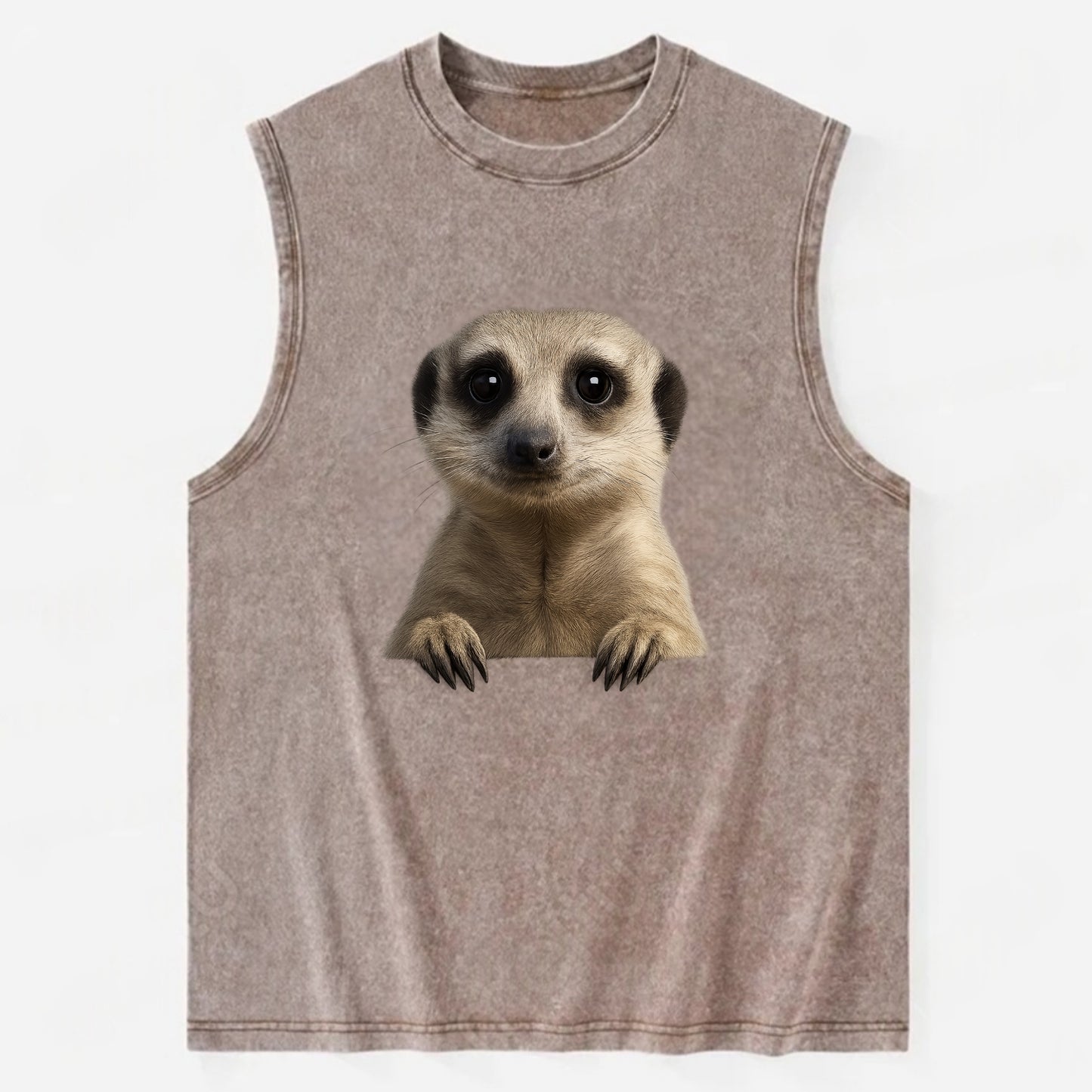 Meerkat  - Vintage Washed Tank - Brown