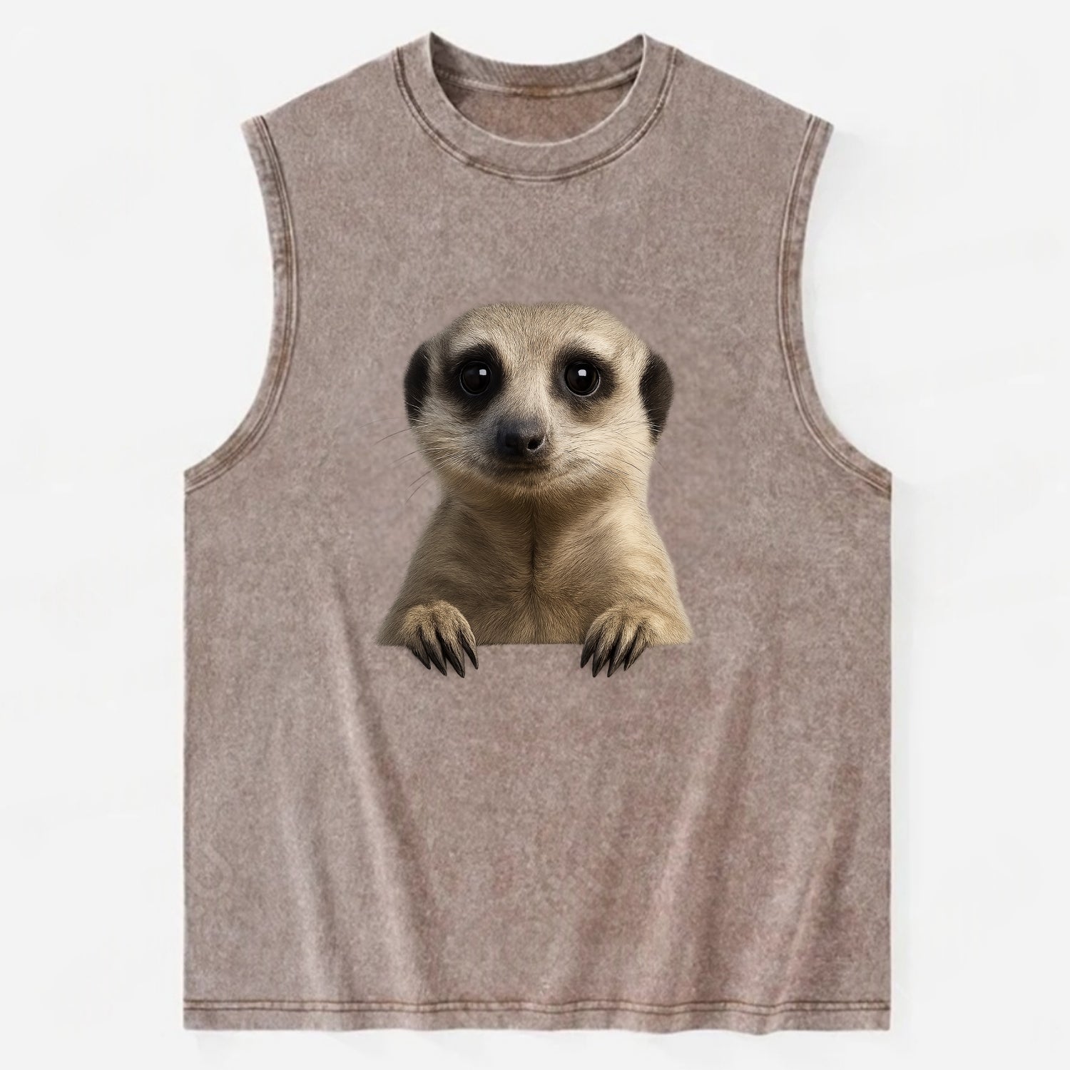 Meerkat  - Vintage Washed Tank - Brown